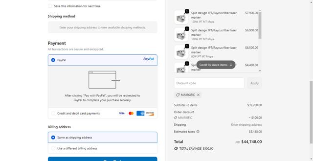 Hao Tian Store checkout page showing Hao Tian Store promo code box | Screenshot taken by SimplyCodes community member on Sep 22, 2025