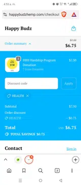 HEALTH coupon verification screenshot
