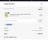 Happy Gardens coupon verification screenshot