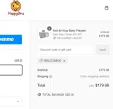 WELCOME20 coupon verification screenshot
