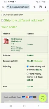 Happy Go Leafy coupon verification screenshot