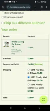 Happy Go Leafy coupon verification screenshot