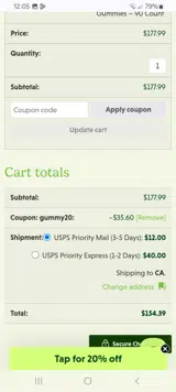 Happy Go Leafy coupon verification screenshot