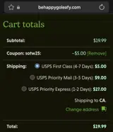 Happy Go Leafy coupon verification screenshot