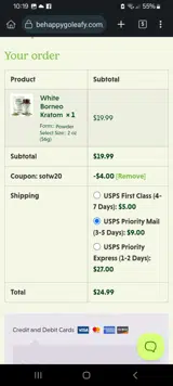Happy Go Leafy coupon verification screenshot