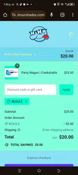 Beagle coupon verification screenshot