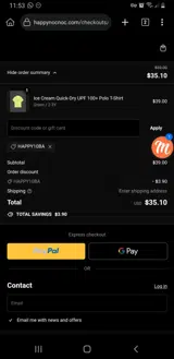 HAPPY10BA coupon verification screenshot