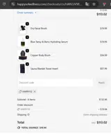 HAPPY15 coupon verification screenshot