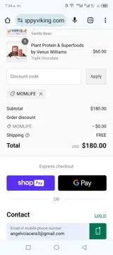 Momlife coupon verification screenshot