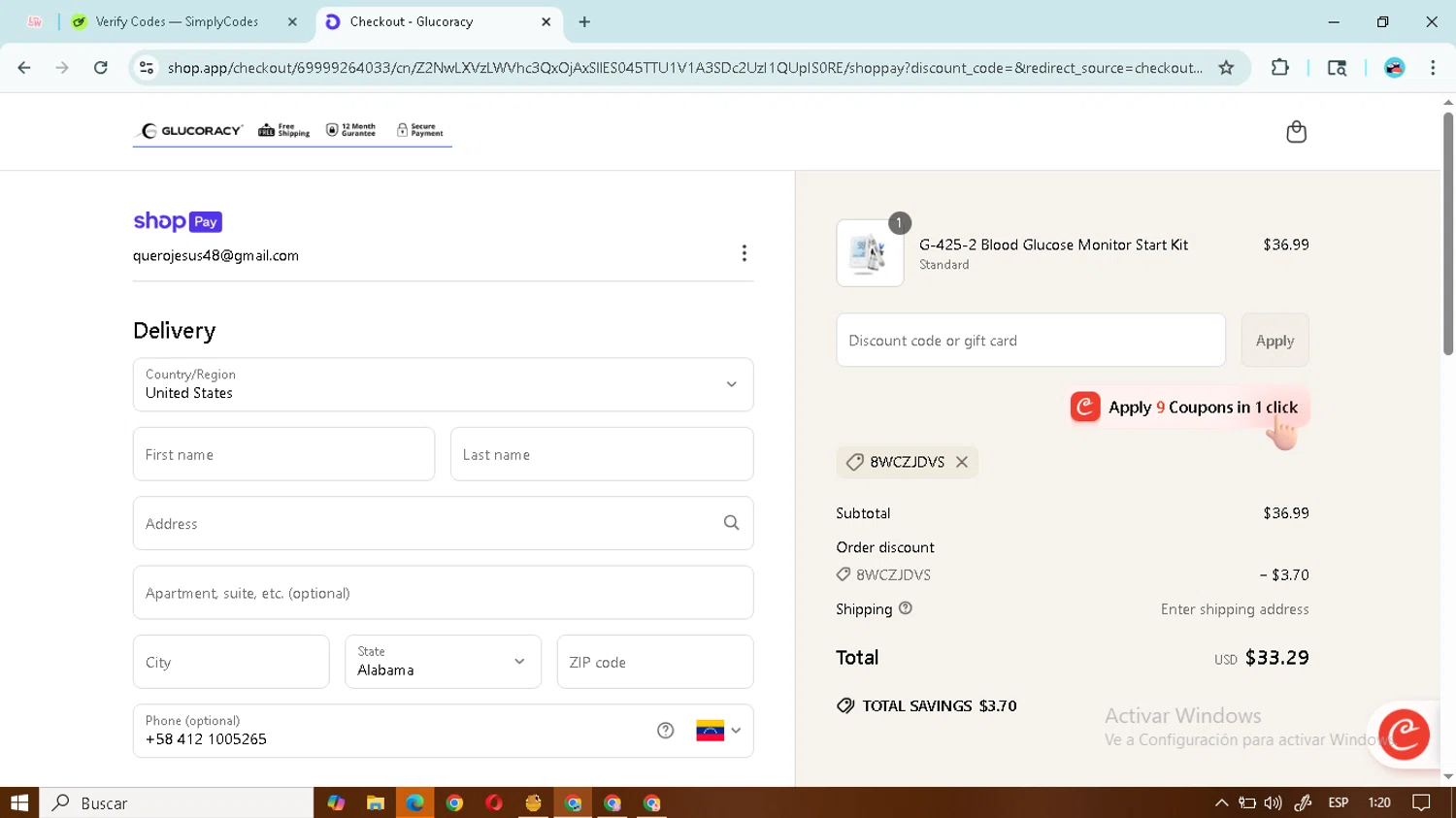 HappyWall discount code screenshot showing code MAMAISONHW applied at HappyWall checkout page. Uploaded by SimplyCodes community member cr7jesus on Jun 23, 2025