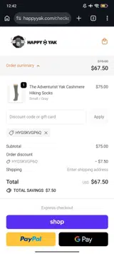 HYGSKVGP6Q coupon verification screenshot