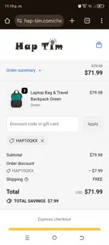 hap10qkx coupon verification screenshot