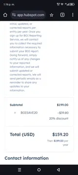 BOISAVE20 coupon verification screenshot