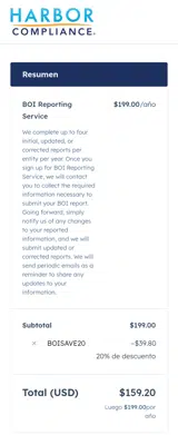 BOISAVE20 coupon verification screenshot