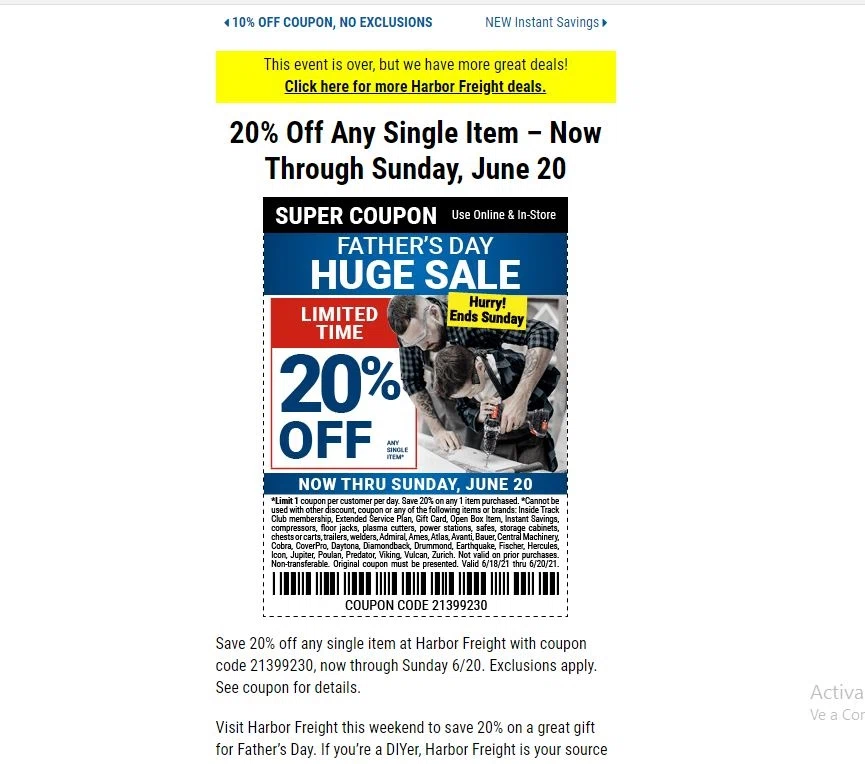 20 Off Harbor Freight Coupon Codes Jul 2021 SimplyCodes