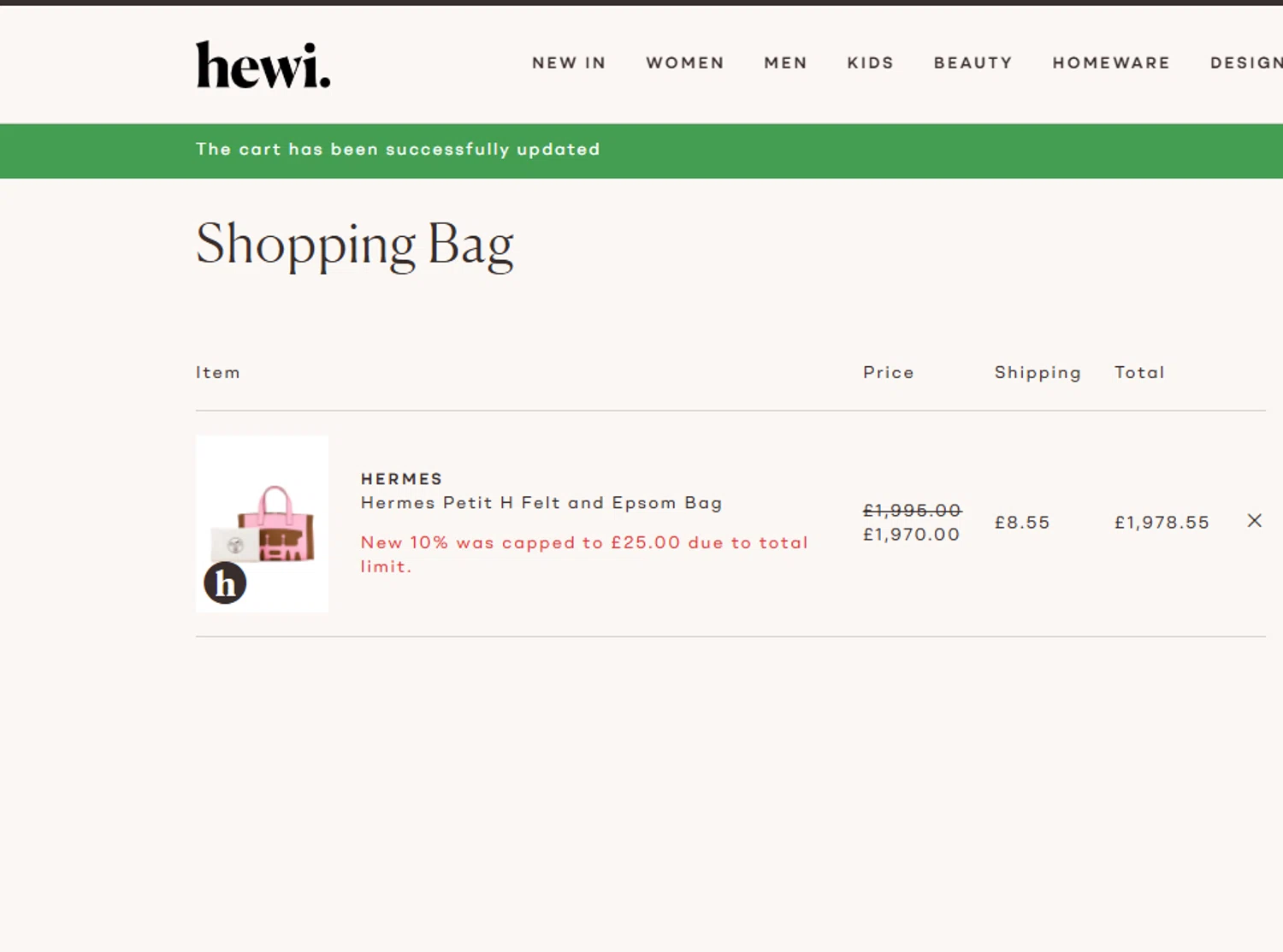 Hardly Ever Worn It promo code screenshot showing code new10 applied at Hardly Ever Worn It checkout page. Uploaded by SimplyCodes community member Carlitoxxxxxxxxxxxxxxxxxxxxxxx on Jul 25, 2025