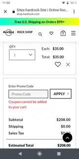 PATRICKS coupon verification screenshot