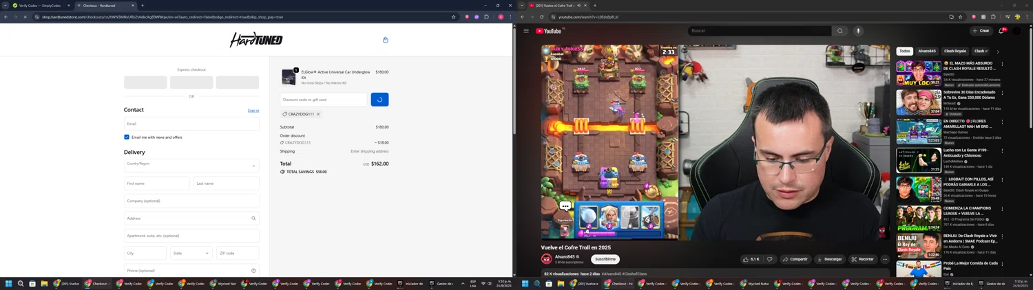 Hardtuned discount code screenshot showing code CRAZYDOG111 applied at Hardtuned checkout page. Uploaded by SimplyCodes community member TreasureWarden457 on Sep 24, 2025