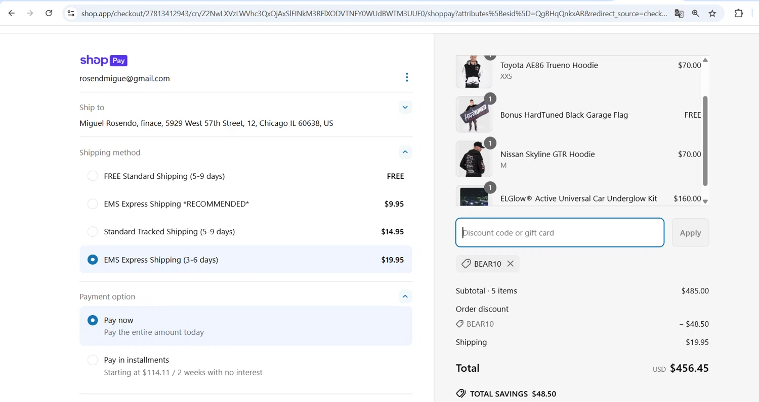 Hardtuned discount code screenshot showing code POLSKA10 applied at Hardtuned checkout page. Uploaded by SimplyCodes community member AGDR28 on Mar 29, 2025