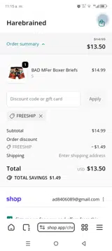 FREESHIP coupon verification screenshot