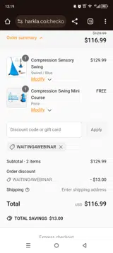 Harkla coupon verification screenshot