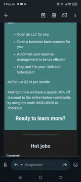 Harlow20 coupon verification screenshot