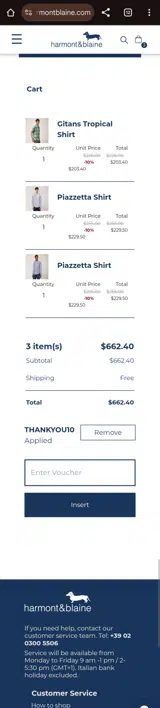 THANKYOU10 coupon verification screenshot