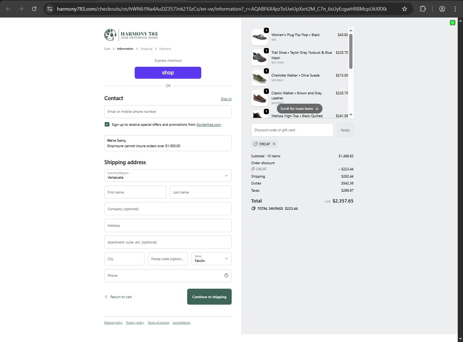 Harmony 783 discount code screenshot showing code Drcat applied at Harmony 783 checkout page. Uploaded by SimplyCodes community member JakePerrox on Dec 3, 2025