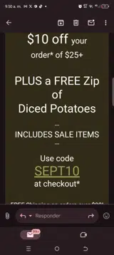 Sept10 coupon verification screenshot