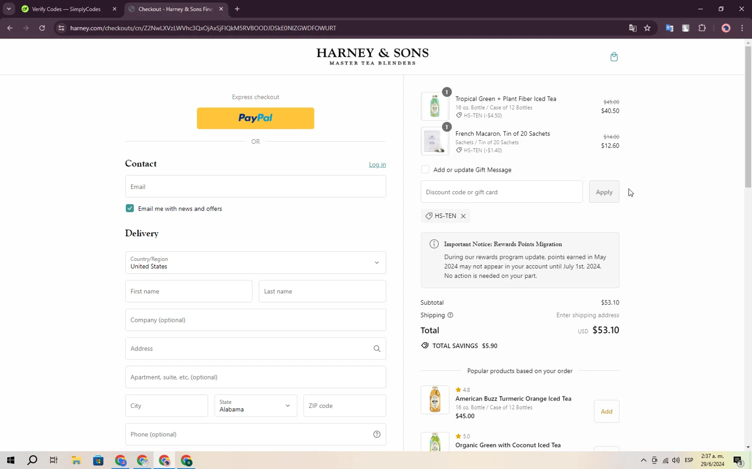 how to use Harney & Sons coupons