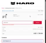 Haro Bikes coupon verification screenshot