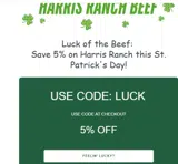 Harris Ranch Beef coupon verification screenshot