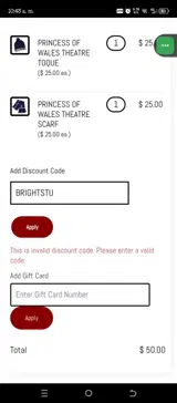 BRIGHTSTU coupon verification screenshot