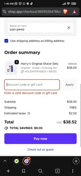 1144 coupon verification screenshot