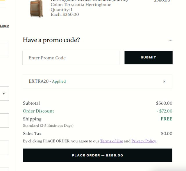 Hartmann checkout page showing Hartmann coupon code box | Screenshot taken by SimplyCodes community member on May 22, 2025