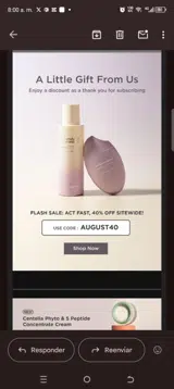 August40 coupon verification screenshot