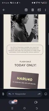Haru40 coupon verification screenshot