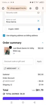 merchant coupon verification screenshot