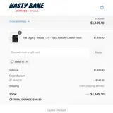 Hasty Bake coupon verification screenshot