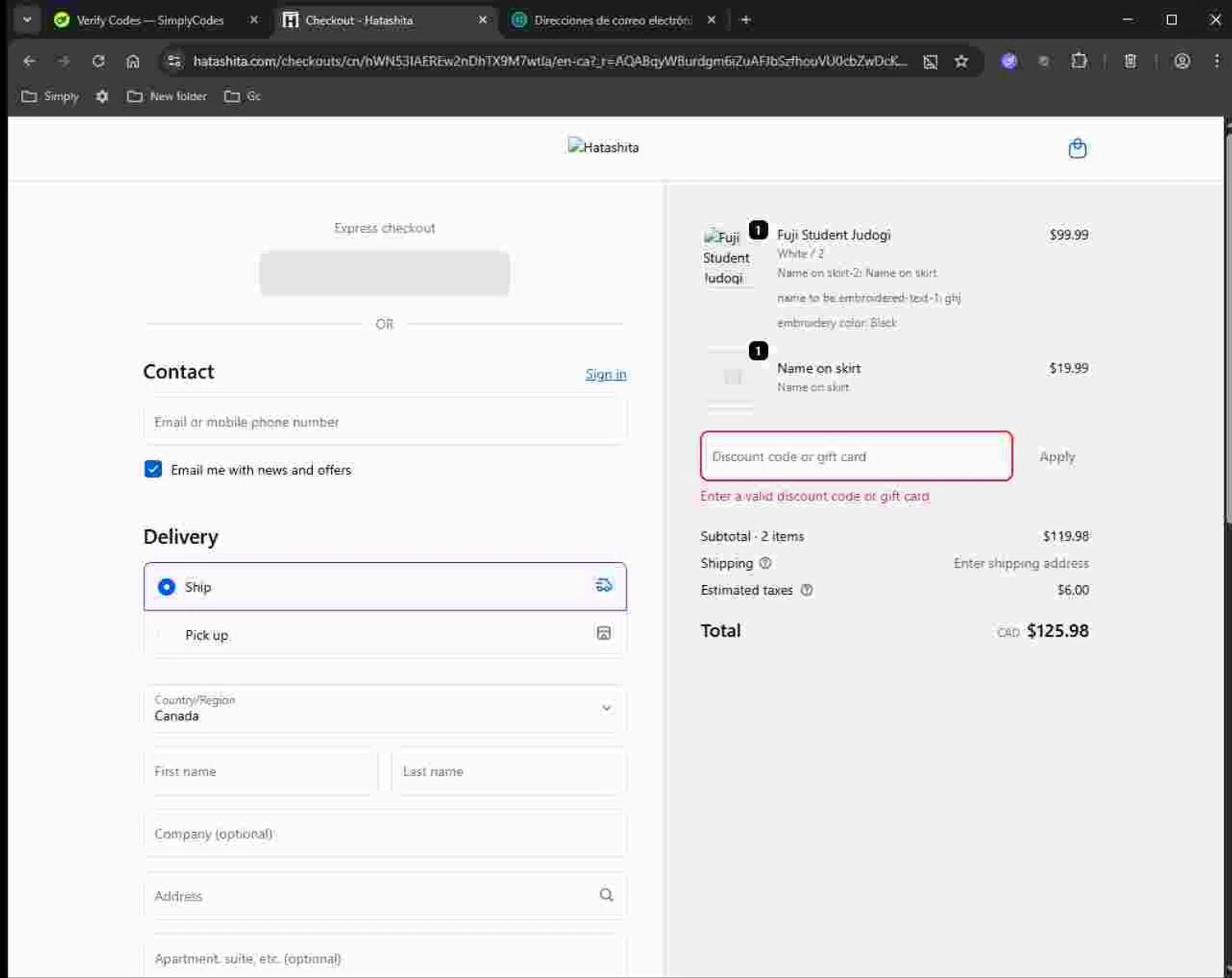 Hatashita discount code screenshot showing code HALLOWEEN applied at Hatashita checkout page. Uploaded by SimplyCodes community member Deadpool on Nov 8, 2025