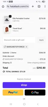 Margaretofyork20 coupon verification screenshot