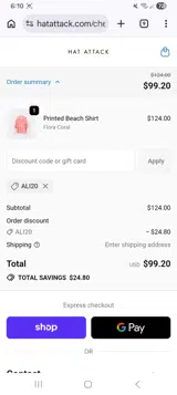 Ali20 coupon verification screenshot