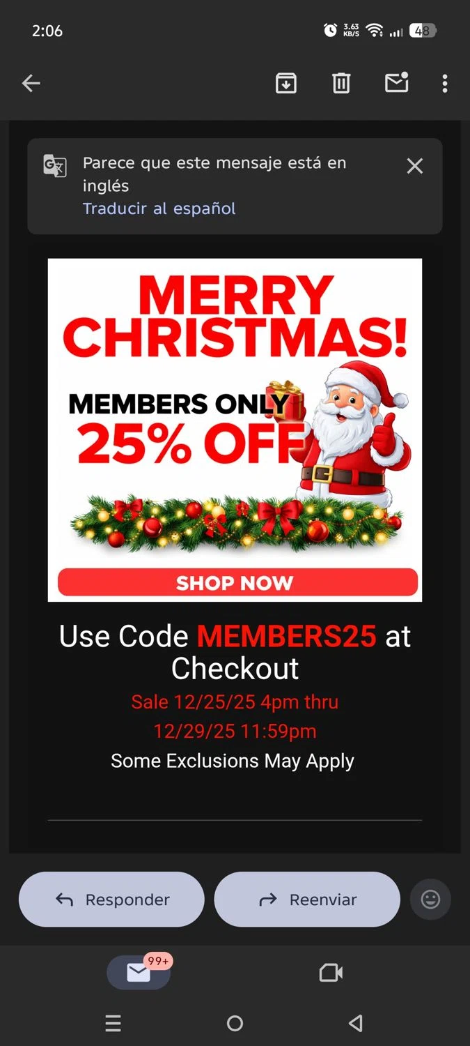 HatsanUSA coupon code screenshot showing code MEMBERS25 applied at HatsanUSA checkout page. Uploaded by SimplyCodes community member Mdeoca on Dec 28, 2025