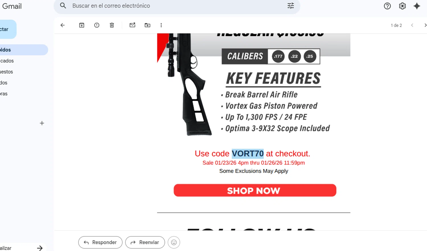 HatsanUSA coupon code screenshot showing code VORT70 applied at HatsanUSA checkout page. Uploaded by SimplyCodes community member reimalave10 on Jan 23, 2026