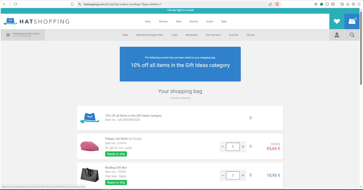 Hatshopping checkout page showing Hatshopping promo code box | Screenshot taken by SimplyCodes community member on Feb 3, 2026