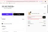 Hauser Stores coupon verification screenshot