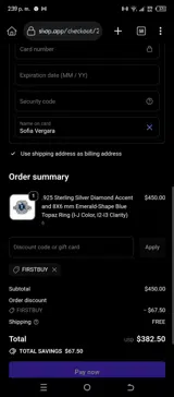 FIRSTBUY coupon verification screenshot