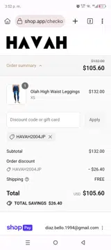 Havah2004jp coupon verification screenshot