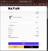 HAVAH25 coupon verification screenshot