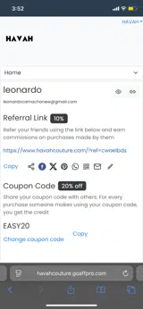 EASY20 coupon verification screenshot